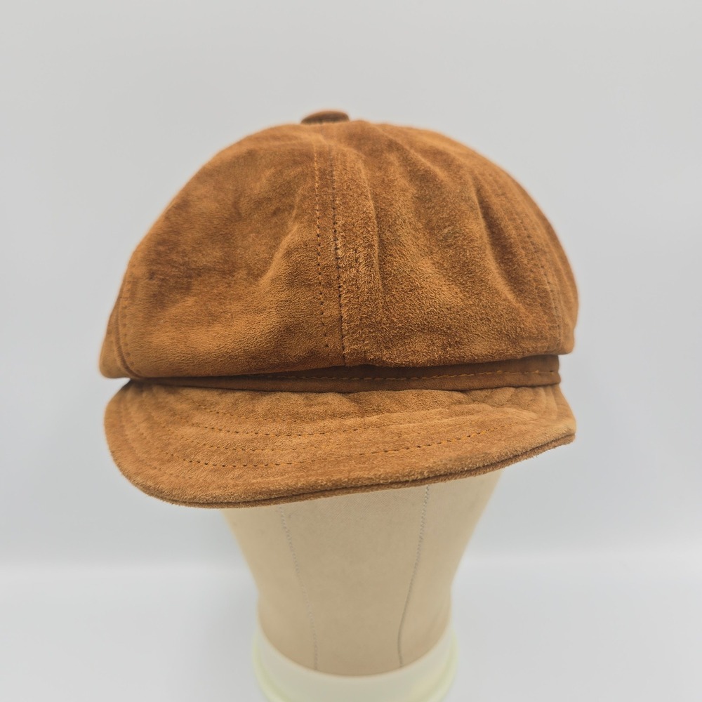 New York Hat Co Brown Suede Newsboy Cap Made in USA Medium Cabbie Hat Spitfire